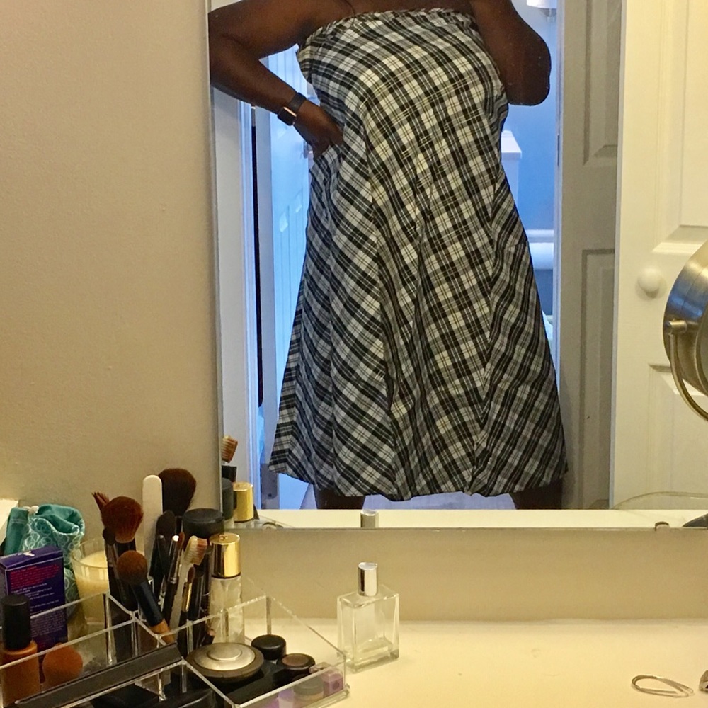 Black, grey, and gold maxi dress